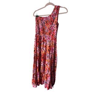 NWT Smocked One Shoulder Floral Midi Dress ZCSIA